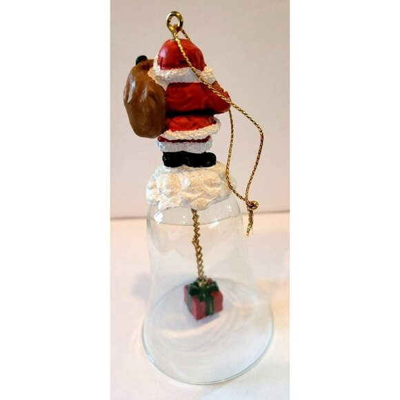 Avon Christmas Santa Glass Bell Tree Ornament Holiday Decor  JH1375 - Picture 3 of 4
